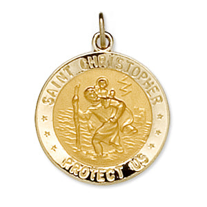 14K Yellow Gold St. Christopher Us Army Medal at Catholic Shop