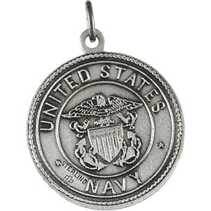 Sterling Silver St. Christopher/Us Navy Pendant with Chain - SALE