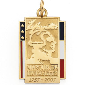 14K White Gold Marquise De Lafayette Pendant at Catholic Shop