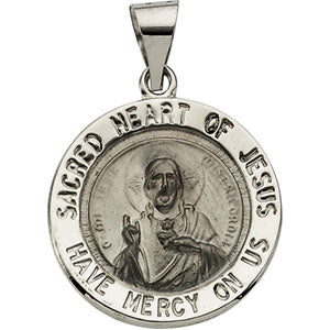 14K Yellow Gold Round Hol Sacred Heart Of Jesus Medal at Catholic Shop
