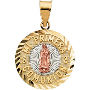 14K Yellow Gold Tricolor Mi Primera Pendant