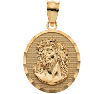 14K Yellow Gold Face Of Jesus (Ecce Homo) Pend