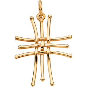 14K Yellow Gold Cross Design at Catholic Shop