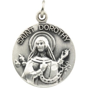 Sterling Silver Saint Dorothy Pendant with Chain