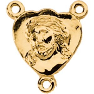 14K Gold Face Of Jesus Rosary Center at Catholic Shop