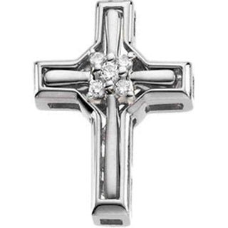 14K White Gold Diamond Unity Cross