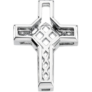 14K White Gold Diamond Unity Cross