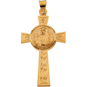 14K Yellow Gold Pope John Paul Ii Cross at Catholic Shop