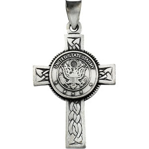 Sterling Silver Us Army Cross with Chain at Catholic Shop