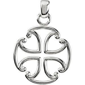 14K White Maltese Cross
