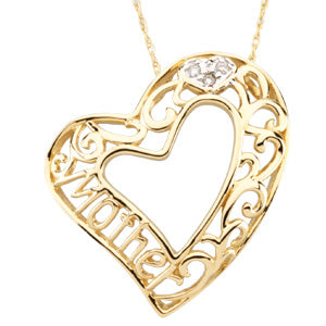 14KY/RHODIUM PLATED Mother Heart Pendant at Catholic Shop