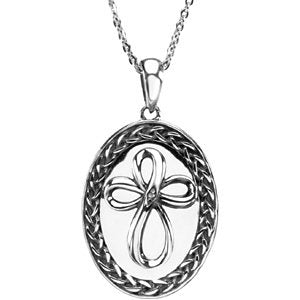 Sterling Silver .005 CT Diamond Employed by the Lord 18" Necklace