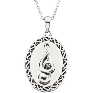 Sterling Silver Sing Affir Pendant with Box