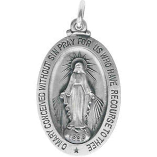 Sterling Silver Miraculous Medal with Out Chain