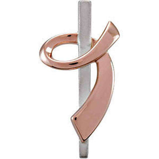 Sterling Silver 28.5 MM Ribbon of Courage Pendant