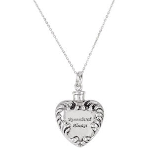 Sterling Silver Rem Alw Ash Hol Pendant & Ch with Pk