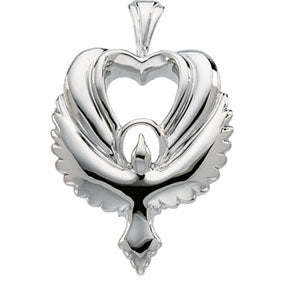 14K Yellow Gold Heart Shaped Holy Spirit Penda