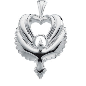 14K Yellow Gold Heart Shaped Holy Spirit Penda