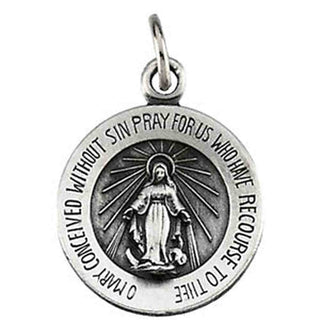 Sterling Silver Rd Miraculous Pend Pendant with Chain