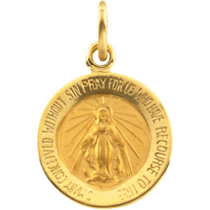 14K Yellow Gold Miraculous Medal at Catholic Shop