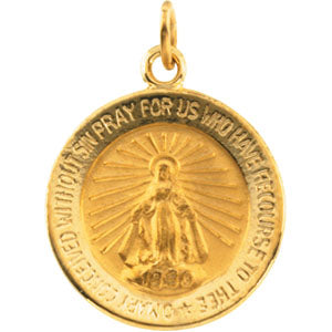 14K Yellow Gold Miraculous Medal