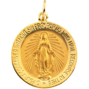 14K Yellow Gold Miraculous Medal