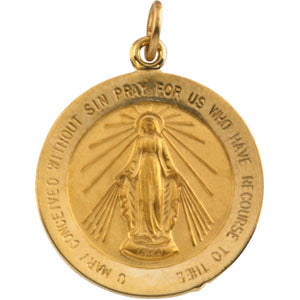14K Yellow Gold Miraculous Medal