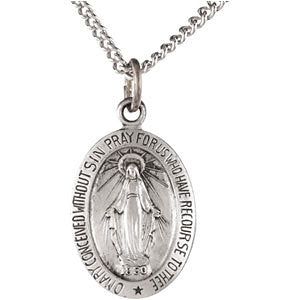 Small Sterling Silver Miraculous Medal - 40% Off