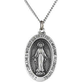 XL Sterling Silver Miraculous Medal  