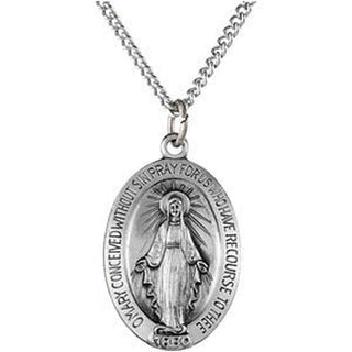 Large Sterling Silver Miraculous Medal - Sale