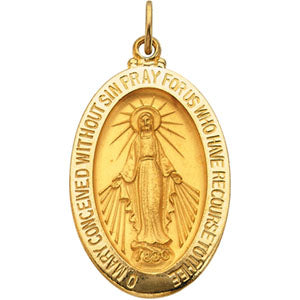 14K Yellow Gold Miraculous Medal