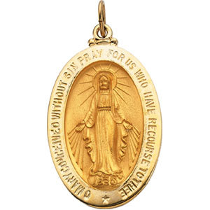 14K Yellow Gold Miraculous Medal at Catholic Shop
