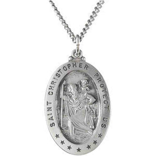 Sterling Silver St. Christopher Pendant with Chain - SALE