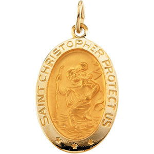14K Yellow Gold St. Christopher Pendant