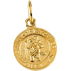 14K Gold St. Christopher Medal - Mini at Catholic Shop