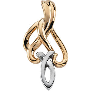 14K White Gold Fish Pendant with Hidden Bail at Catholic Shop