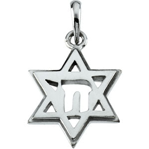 10K Yellow Star Of David Chai Pendant at Catholic Shop
