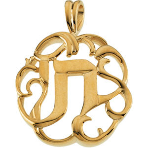 14K Yellow Gold Chai Pendant