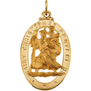 14K Yellow Gold St. Christopher Pendant