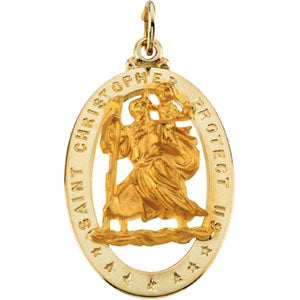 14K Yellow Gold St. Christopher Pendant