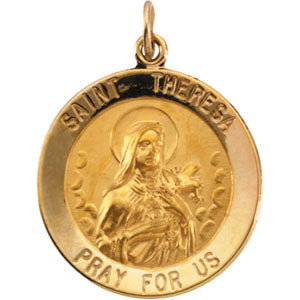14K Yellow Gold Saint Theresa Pendant