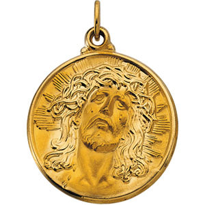 14K Yellow Gold Face Of Jesus Ecce Homo Pend