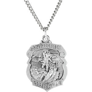 Sterling Silver St. Michael Pendant with Chain