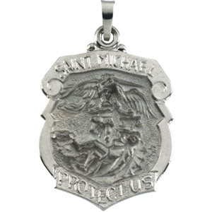 14K White Gold St. Michael Medal at Catholic Shop