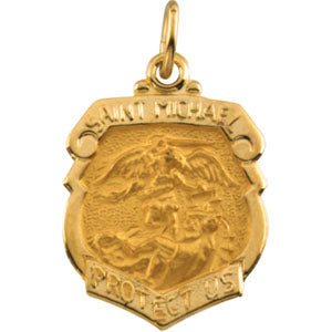 14K Yellow Gold St. Michael Pendant