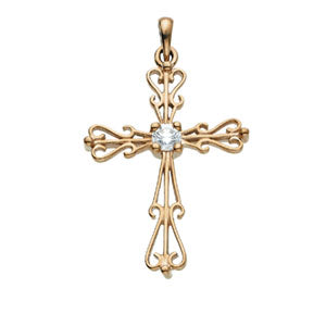 18K Yellow Cross Pendant