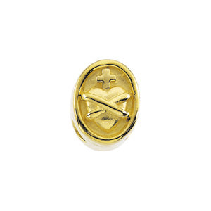 14K Yellow Gold Sacred Heart Bracelet Slide at Catholic Shop