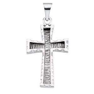 14K White Gold Cross Pendant