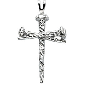 10K Yellow Nail Design Cross Pendant