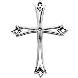 14K White Gold Cross Pendant